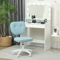 Vinsetto Cream Adjustable Vanity Chair - Size: Single - Blue - Wilko - thumbnail 4