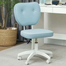 Vinsetto Cream Adjustable Vanity Chair - Size: Single - Blue - Wilko
