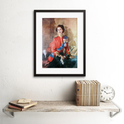 Wee Blue Coo England Queen Elizabeth II Painting Framed Wall Art Print 30 x 41cm - Size: 43.3 x 33.3 x 1.5cm - Red - Wilko - thumbnail 3