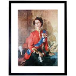 Wee Blue Coo England Queen Elizabeth II Painting Framed Wall Art Print 30 x 41cm - Size: 43.3 x 33.3 x 1.5cm - Red - Wilko - thumbnail 1