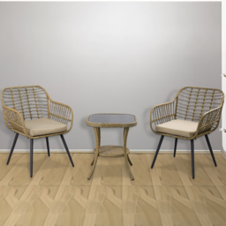 Furniture One 2 Seater Rattan Garden Lounge Set - Yellow - Wilko - thumbnail 1