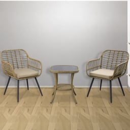 Furniture One 2 Seater Rattan Garden Lounge Set - Yellow - Wilko