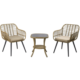 Furniture One 2 Seater Rattan Garden Lounge Set - Yellow - Wilko - thumbnail 3