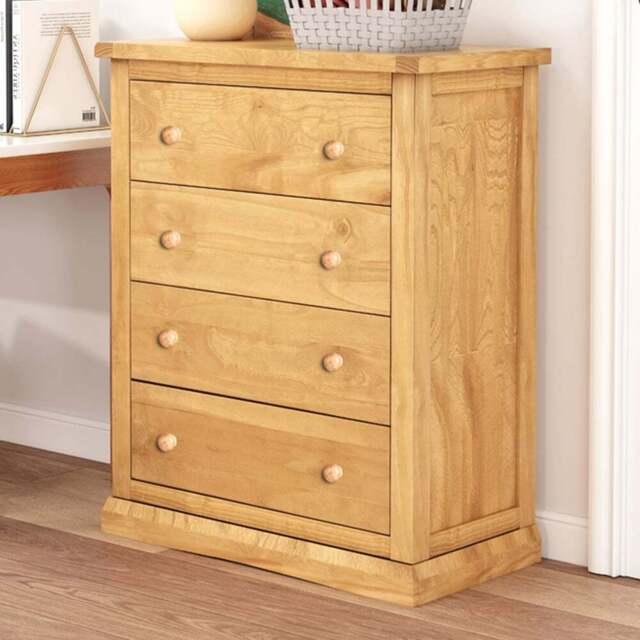 Cabinet Bits Lucca 4 Drawer Antique Wax Wood Knob Chest of Drawers - Brown - Wilko - image 1