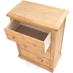 Cabinet Bits Lucca 4 Drawer Antique Wax Wood Knob Chest of Drawers - Brown - Wilko - thumbnail 6