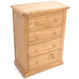 Cabinet Bits Lucca 4 Drawer Antique Wax Wood Knob Chest of Drawers - Brown - Wilko - thumbnail 5