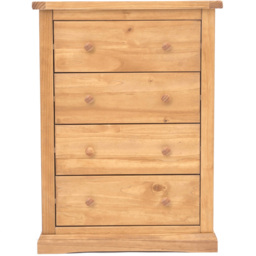 Cabinet Bits Lucca 4 Drawer Antique Wax Wood Knob Chest of Drawers - Brown - Wilko - thumbnail 3