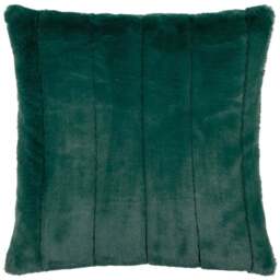 Paoletti Empress Emerald Faux Fur Cushion Large - Size: 55 x 55 cm - Green - Wilko - thumbnail 1