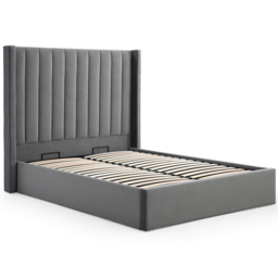 Atticus Super King Grey Velvet Ottoman Bed - Wilko - thumbnail 4
