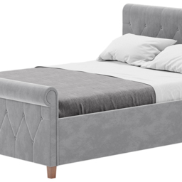 Home Vida Vittorio Double Light Grey Velvet Bed - Wilko - thumbnail 4