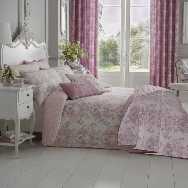 Bellissimo Home Super King Pink Toile Duvet Set - Multi - Wilko - image 1