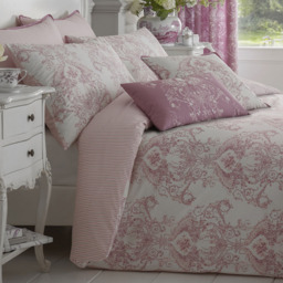 Bellissimo Home Super King Pink Toile Duvet Set - Multi - Wilko - thumbnail 3
