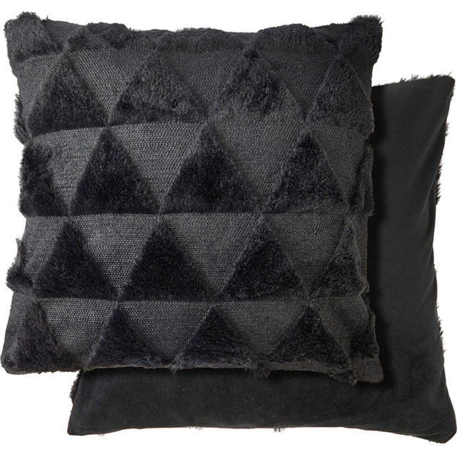 Serene Newton Triangle Black Soft Touch Cushion Cover - Size: 43 x 43cm - Wilko - image 1