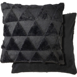 Serene Newton Triangle Black Soft Touch Cushion Cover - Size: 43 x 43cm - Wilko - thumbnail 1