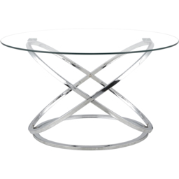 Comfy Living Silver Tempered Glass Coffee Table - Size: 45 x 90 x 90cm - Wilko - thumbnail 4