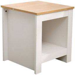 FurnitureHMD Single Shelf White and Oak Effect Wooden Side Table - Size: 50 x 45 x 45cm - Wilko - thumbnail 3