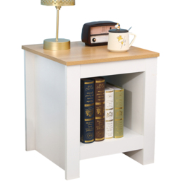 FurnitureHMD Single Shelf White and Oak Effect Wooden Side Table - Size: 50 x 45 x 45cm - Wilko - thumbnail 4