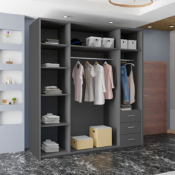 Sliding Wardrobes 4U Etna 2 Door Grey Wide Full Mirrored Wardrobe 200cm - Wilko - thumbnail 3