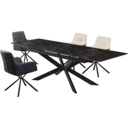 Henley Marble Extending Dining Table Black - Wilko - thumbnail 7