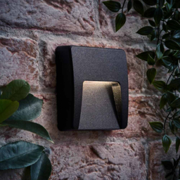 ValueLights Sam Matte Black Square LED Outdoor Wall Light - Size: 12 x 12 x 2.1cm - Wilko - thumbnail 3