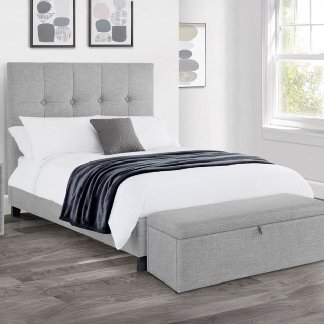Julian Bowen Sorrento Super King Size Light Grey Linen Bed Frame - Wilko - image 1