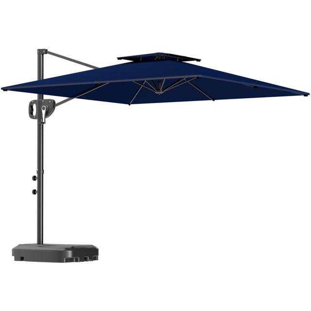 Outsunny Dark Blue Garden Cantilever Parasol - Size: 3m - Wilko - image 1