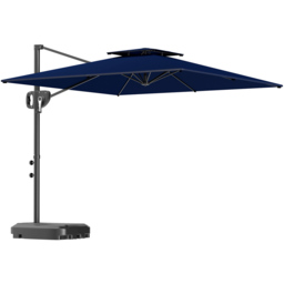 Outsunny Dark Blue Garden Cantilever Parasol - Size: 3m - Wilko