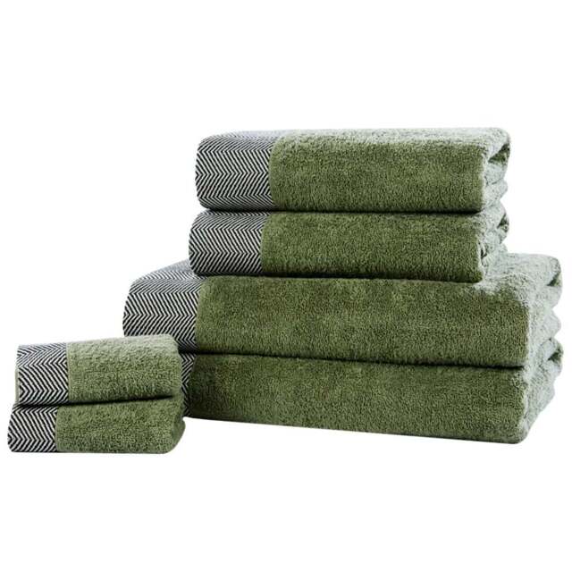 Rapport Home Tidal Green Cotton Face Cloth - Size: 0.1 x 30 x 30cm - Wilko - image 1