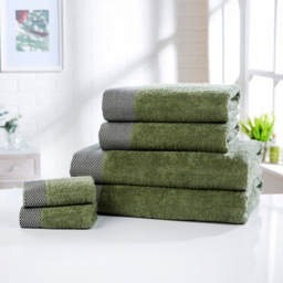 Rapport Home Tidal Green Cotton Face Cloth - Size: 0.1 x 30 x 30cm - Wilko - thumbnail 3