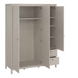 Florence Madrid 3 Door 2 Drawer Cashmere Wardrobe with Mirror - Size: 199 x 150 x 58.4cm - Wilko - thumbnail 4