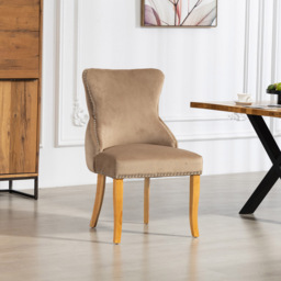 Artemis Home Orvino Set of 2 Brown Velvet Fabric Dining Chair - Wilko - thumbnail 7