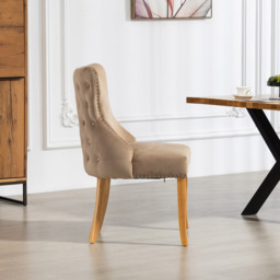 Artemis Home Orvino Set of 2 Brown Velvet Fabric Dining Chair - Wilko - thumbnail 4