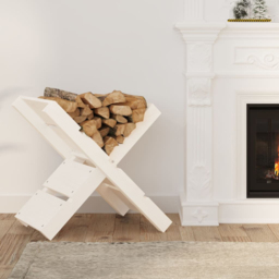 vidaXL White Pine Wood Firewood Log Holder 48 x 47 x 39.5cm - Wilko - thumbnail 3