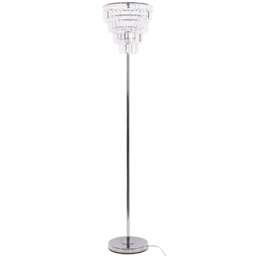 ValueLights Kelsks Clear Acrylic Jewel Droplet Chrome Floor Lamp with LED Bulb - Size: 150.5 x 30 x 30cm - Silver - Wilko - thumbnail 1