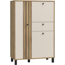 Florence Grafton 3 Door Single Drawer Cream and Oak Sideboard - Size: 131.8 x 88.1 x 42cm - Multi - Furniture To Go - Wilko - thumbnail 3