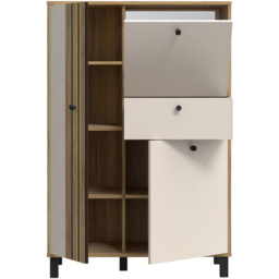 Florence Grafton 3 Door Single Drawer Cream and Oak Sideboard - Size: 131.8 x 88.1 x 42cm - Multi - Furniture To Go - Wilko - thumbnail 5