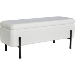 Home Source Oasis White Boucle Storage Ottoman with Metal Legs - Size: 44 x 110 x 42cm - Wilko - thumbnail 3