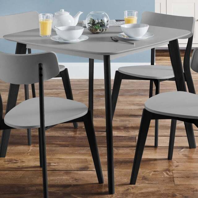 Julian Bowen Casa 4 Seater Square Dining Table Grey and Black - Wilko - image 1