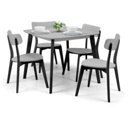 Julian Bowen Casa 4 Seater Square Dining Table Grey and Black - Wilko - thumbnail 5