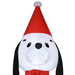Everglow LED Inflatable Christmas Puppy with Santa Hat Decoration 5.9ft - Size: 6ft - White - Wilko - thumbnail 4