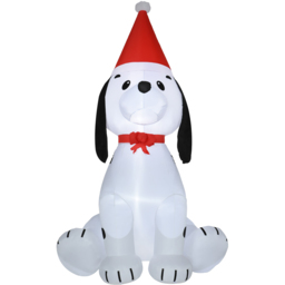 Everglow LED Inflatable Christmas Puppy with Santa Hat Decoration 5.9ft - Size: 6ft - White - Wilko - thumbnail 3