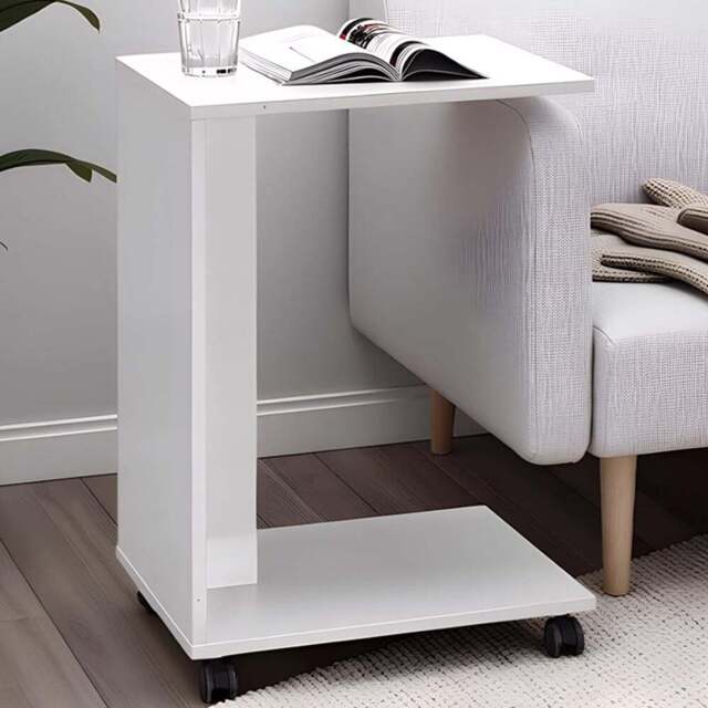 FWStyle Large White Mobile Sofa Laptop Table - Size: 65 x 35 x 45cm - Wilko - image 1