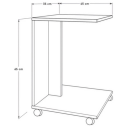 FWStyle Large White Mobile Sofa Laptop Table - Size: 65 x 35 x 45cm - Wilko - thumbnail 6