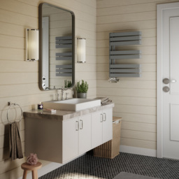 Terma Warp S Salt n Pepper Heated Towel Rail 1535 BTU 655 x 500mm - Size: 65.5 x 50 x 11.2cm - Grey - Wilko - thumbnail 7