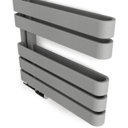 Terma Warp S Salt n Pepper Heated Towel Rail 1535 BTU 655 x 500mm - Size: 65.5 x 50 x 11.2cm - Grey - Wilko - thumbnail 6