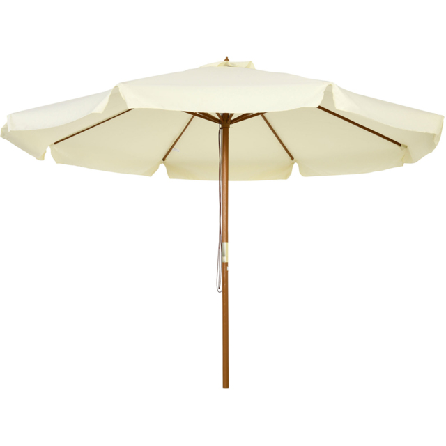 Outsunny Beige Detachable Pole Rope Pully Parasol 3.3m - Cream - Wilko - image 1