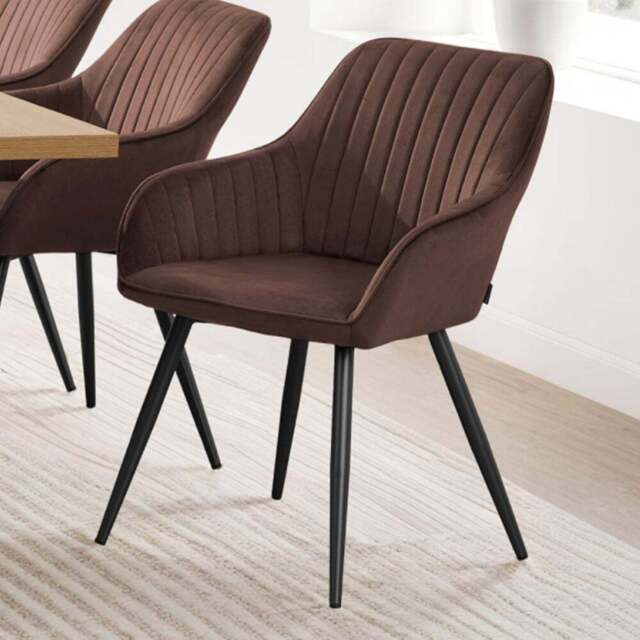 tectake Marilyn Brown and Black Velvet Look Quilted Chair - Wilko - image 1