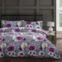 Velosso Double Cassia Floral Bedspread Set - Purple - Wilko
