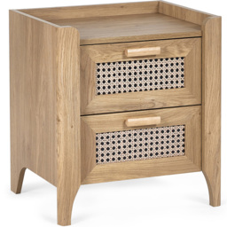 Julian Bowen Sydney 2 Drawer Rattan Effect Bedside Table - Wood - Wilko - thumbnail 3
