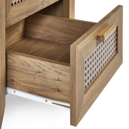 Julian Bowen Sydney 2 Drawer Rattan Effect Bedside Table - Wood - Wilko - thumbnail 6